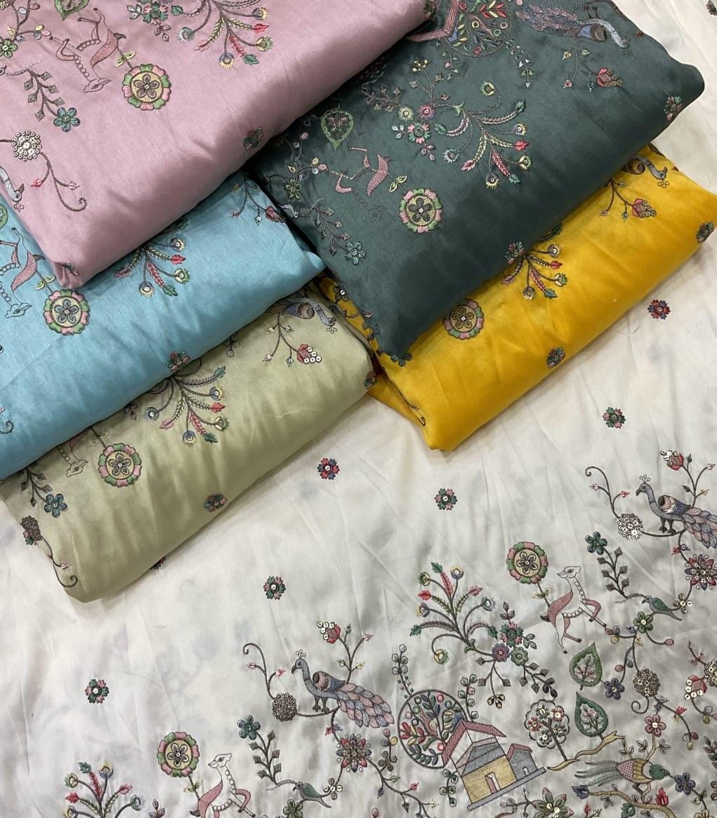 Silk Ethnic Wear Fabric 012